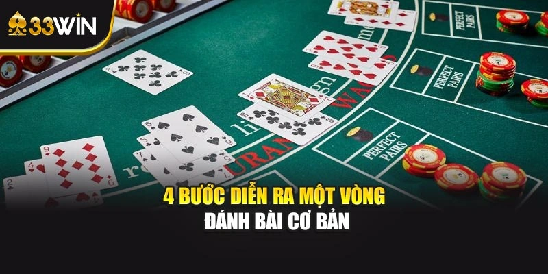 4 bước diễn ra một vòng đánh bài cơ bản